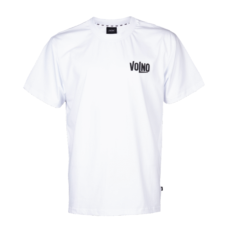 VOLNO BRAVE HEART. Biała koszulka oversize streetwear z mechanicznym sercem 6500 RPM