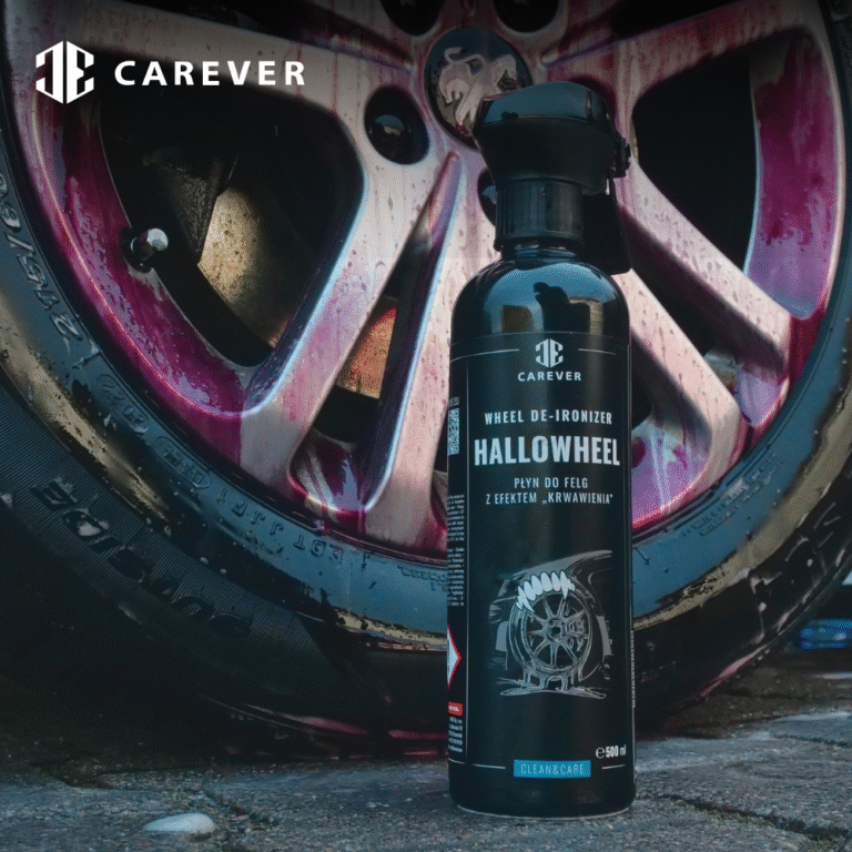 CAREVER HALLOWHEEL – płyn do felg z efektem „krwawienia”. Bezpieczna dekontaminacja osadów metalicznych