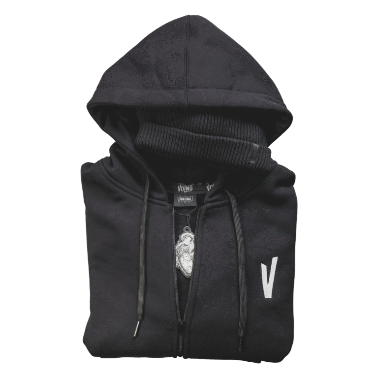 VOLNO ROBIN HOOD. Czarna bluza oversize. Streetwear w stylu pit lane.